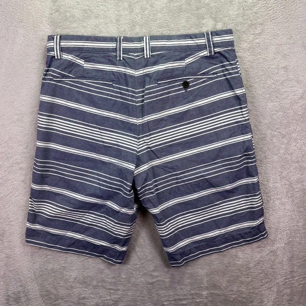 Banana Republic Mens Shorts 32 Blue White Striped Rio Horizontal Cotton Chino